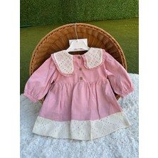 Dantel Yaka Fiyonklu  Elbise P