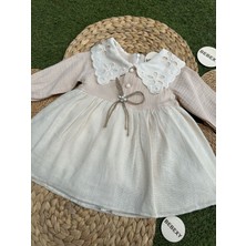 Müslin Keten Etekli  Kız Elbise