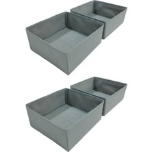 6'lı Gri Çekmece Içi Düzenleyici Organizer Set - Çok Amaçlı Dolap Içi Kutu Seti