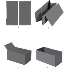 6'lı Gri Çekmece Içi Düzenleyici Organizer Set - Çok Amaçlı Dolap Içi Kutu Seti