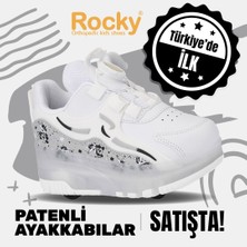 Nils Kız&Erkek Çocuk Patenli, Işıklı Rahat Beyaz Spor ve Günlük Ayakkabı&Sneaker | Yeni Model Tarz Patenli Kaykay Ayakkabı