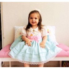 Hly Karol Tasarım Mint Pembe Kemerli Nakışlı Kız Bebek Elbisesi, Özel Dikim Kız Çocuk Elbisesi, Doğum Günü Elbisesi, Fotoğraf Çekim Elbisesi, Kız Bebek Hediyesi, 0-7 Yaşa Uygun