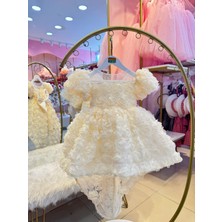 Krem Kuyruklu Vintage Kız Bebek Elbise,doğum Günü Elbise,fotoğraf Çekim Elbise,0-12 Yaş Uygun