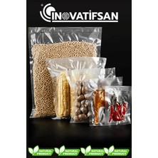 İnovatifsan Tırtıklı Vakum Makinesi Poşeti Ev Tipi vakum Torbası  18x22 Cm 1 KG (154 ADET) Vakumlu Poşet