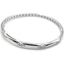 Taşlı Vip Bilezik - Gümüş