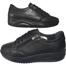 Golden Erkek Siyah Ipli Hakiki Iç Dış Deri Ortopedik Taban Günlük Şık Ayakkabı