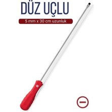 5 mm Uç 30 cm Uzunluk Düz Uç Tornavida