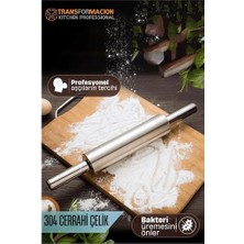 Toptan Bulurum Çelik Merdane - Profesyonel Hamur Açma Merdanesi - 304 Paslanmaz Çelik Mutfak Merdanesi