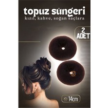Toptan Bulurum Kahve Saç Topuz Süngeri 2 Adet 14 cm Çap 6 cm Kalınlık