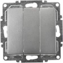 Günsan Visage Füme Vidalı Üçlü Anahtar  - 10AX 250V