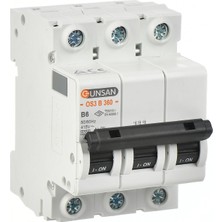 Günsan Valta Otomatik Sigorta 3p 6ka B Tip 4A Üç Kutuplu