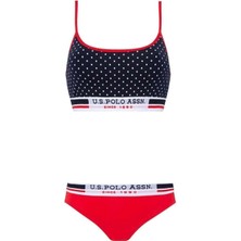 U.S. Polo Assn. Kadın Lacivert Puanlı Büstiyer Şort Takım