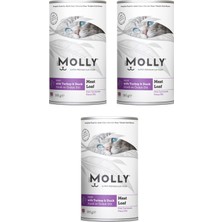 Molly Hindi ve Ördekli Pate Ezme Kedi Konservesi 395 Gr. x 3 Adet