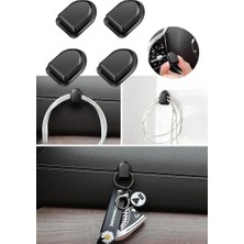 Siyah 10 Adet Çok Amaçlı Kanca Şarj Kablosu Askısı Araç Içi Mutfak Banyo Kanca