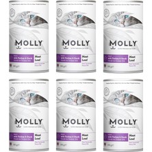 Molly Hindi ve Ördekli Pate Ezme Kedi Konservesi 395 Gr. x 6 Adet