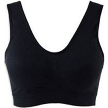 Siyah Dikişsiz Kadın Pedli Sütyen Korse - 704 - Beden L Dpmah