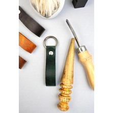 4'lü Hakiki Deri Artisan Series Anahtarlık Yeşil - Özelleştirilebilir