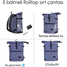 Çok Bölmeli Sırt Çantası Rolltop Backpack
