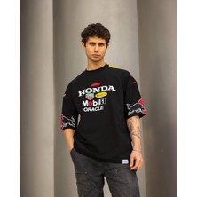 Oversize Unisex Honda Mobil1 Tişört