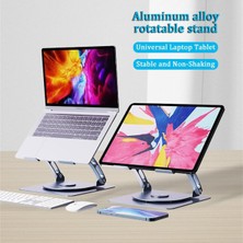 Plentiful Notebook ve Laptop Stand 360 Derece Dönebilen Alüminyum Katlanır Stand Gümüş