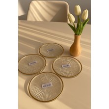 Kenarları Altın Yaldızlı Pasta Tabağı - 16 cm (1ADET)