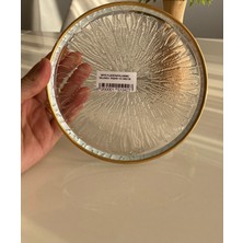 Kenarları Altın Yaldızlı Pasta Tabağı - 16 cm (1ADET)
