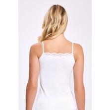 İlke İç Giyim Kadın V Yaka Dantelli Ip Askılı Atlet