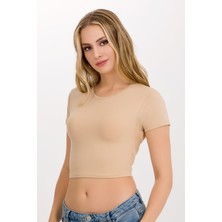 Kadın Likralı Kollu Crop