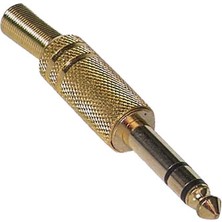 Gitar Jack Stereo Sarı Gold Metal  Jack