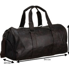 Westpolo Unisex Vegan Deri Seyahat, Spor Çantası - Kahverengi