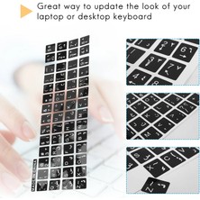 Arapça Ingilizce Notebook Klavye Sticker Etiketi Siyah(5 Adet)