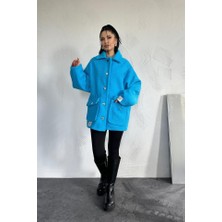 Moda Kumsal Mavi Etiketli Pile Detaylı Ceket