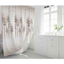 Zethome Banyo Perdesi 2x120x200 Çift Kanat Duş Perdesi Halka Hediyeli Duşakabin Perdesi 3390