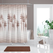 Zethome Banyo Perdesi 2x120x200 Çift Kanat Duş Perdesi Halka Hediyeli Duşakabin Perdesi 3390