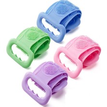 Sanal Trend Çift Taraflı Silikon Banyo Sırt Kesesi Duş Lifi Tükenmez Lif Mavi 70 cm
