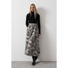 Moda Kumsal Kloş Leopar Desen Etek - Leopar