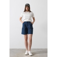 Moda Kumsal Cargo Cepli Şort - Indigo