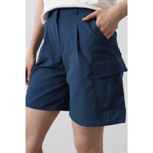 Moda Kumsal Cargo Cepli Şort - Indigo
