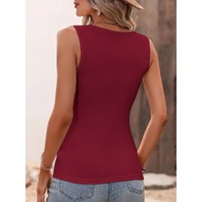 Moda Kumsal Kadın Sıfır Kol Kruvaze Kesim Bel Düğme Detaylı Viskon Bluz