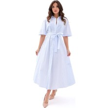 Moda Kumsal 5318 Elbise-Atlanta Çizgili