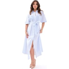 Moda Kumsal 5318 Elbise-Atlanta Çizgili