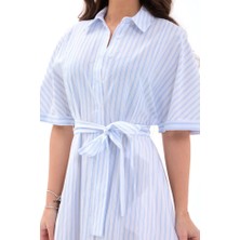 Moda Kumsal 5318 Elbise-Atlanta Çizgili