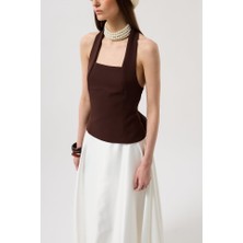 Moda Kumsal Kalın Askılı Crop Bluz