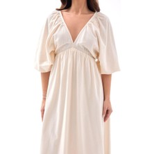 Moda Kumsal 6276 Elbise-Bej