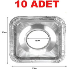 10 Adet Kare Ocak Üstü Yağ Koruyucu Alüminyum Levha 23*23 cm