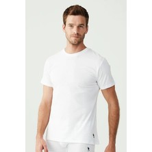 U.s. Polo Assn. - Erkek Beyaz 2 Li Yuvarlak Yaka T-Shirt 90002