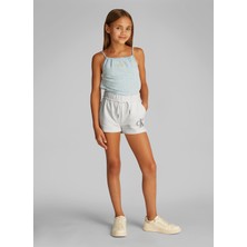Calvin Klein Lastikli Bel Regular Fit Beyaz Kız Çocuk Şort IG0IG02959YAF