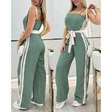 Aisha Elbise Kadın Ip Askılı Straplez Belden Kuşaklı Viskon Iki Iplik Tulum