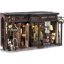 Cutebee Dıy Ahşap Dollhouse ve Minyatür Mobilya Vintage Coffee Shop