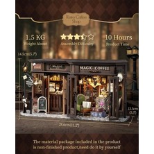Cutebee Dıy Ahşap Dollhouse ve Minyatür Mobilya Vintage Coffee Shop